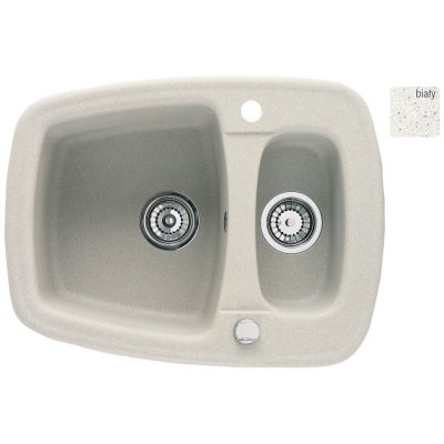 Zlewozmywak granitowy 1,5-komorowy biały Deante Omega Pl ZUN 6503